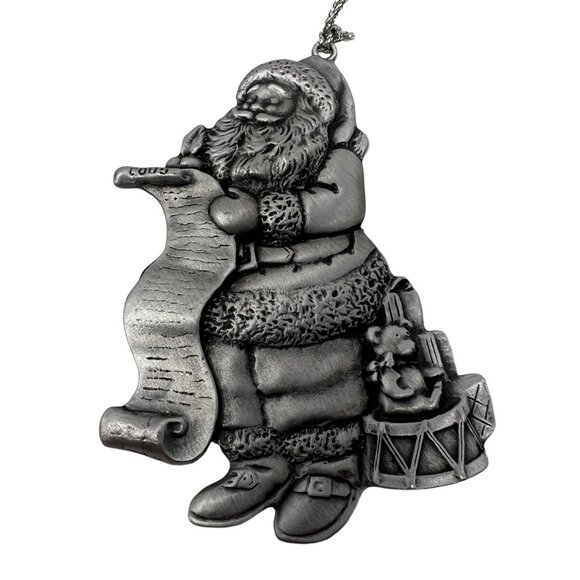 Vintage Avon Christmas Ornament Checking the List‎ Pewter 1996 Collectable - Picture 1 of 6